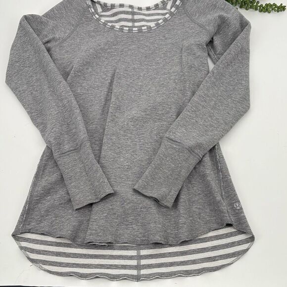 Lululemon Open Your Heart Reversible Long Sleeve Comfy Top Grey Size 4 - Picture 10 of 12